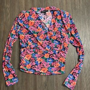 Floral V Neck Top